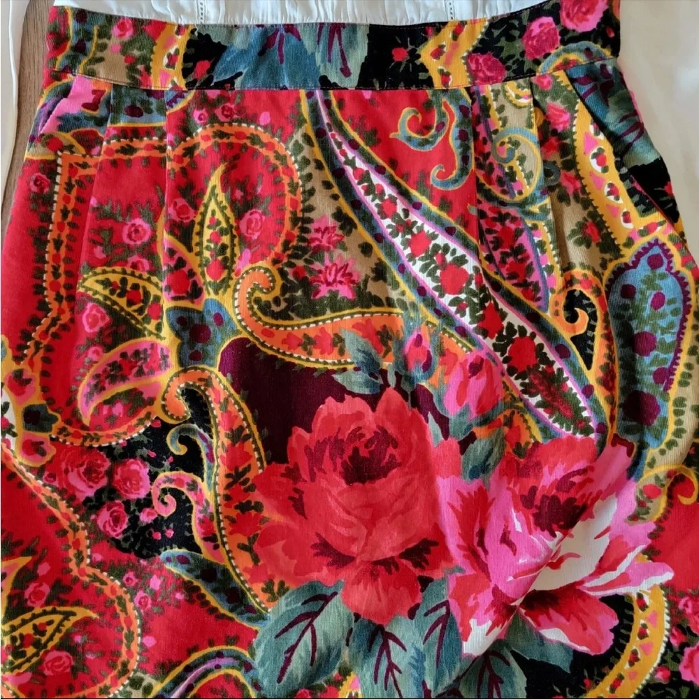 Women's Anthropologie Edme & Esyllte Easy As Pie Paisley Corduroy Dress BOHO 0